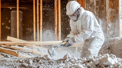 In old buildings asbestos removal specialists remove hazardous materials carefull