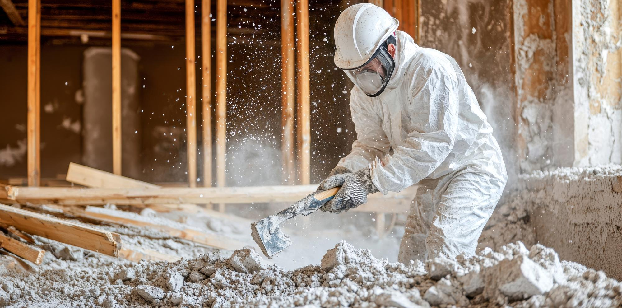 In old buildings asbestos removal specialists remove hazardous materials carefull
